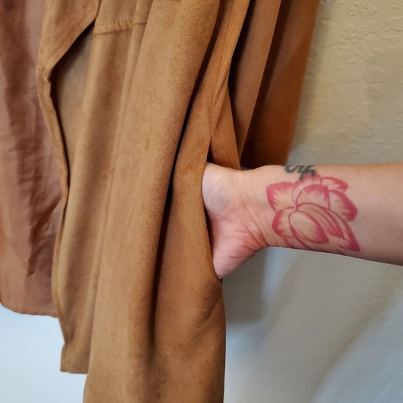 Lumiere Tan Suede Coat Large - Picture 3 of 6